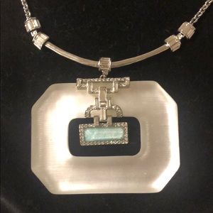 Alexis Bittar lucite necklace with crystal accents